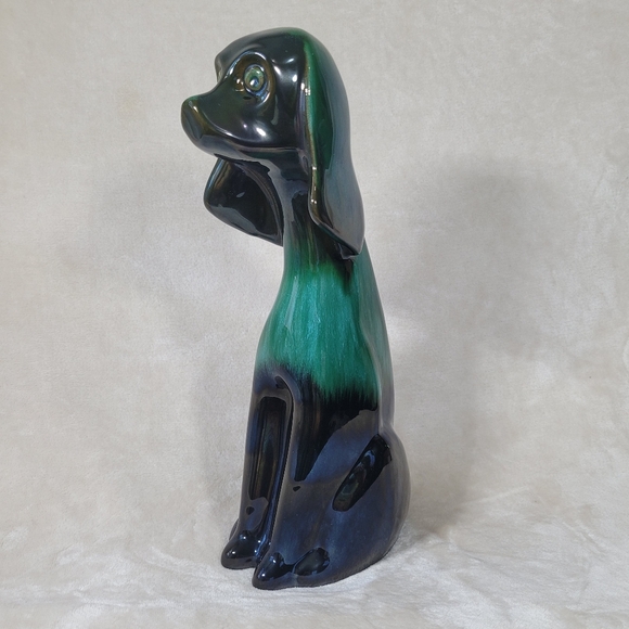 Vintage 14" Blue Mountain Pottery dog puppy hound collectible figure clay decor - Picture 7 of 12